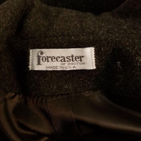 Forecaster Boston 15 16 Charcoal Gray Vintage Double Breasted Wool Trench Coat P - Picture 5 of 7